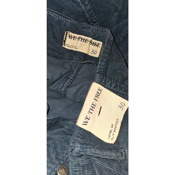 New FREE PEOPLE We The Free Level Up Slit Cord Jeans $98 SIZE 30 Majolica Blue - Picture 6 of 6